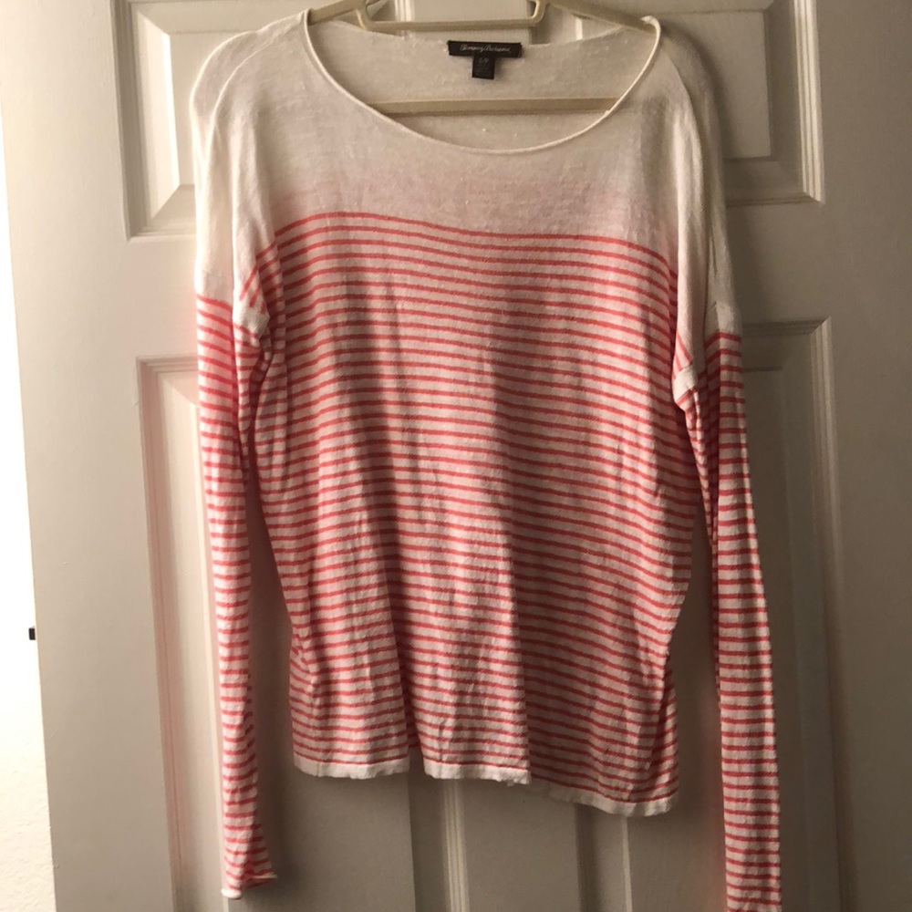 Tommy Bahama Striped Linen Long Sleeve Top